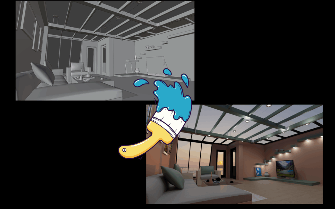 Scène d’architecture et buste